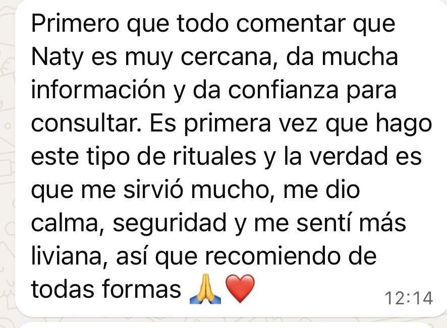 Testimonio: Naty es muy cercana, da confianza; me dio calma, seguridad y me sentí más liviana.